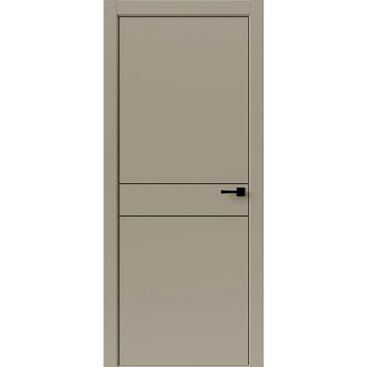 Межкомнатная дверь Uberture Тамбурат Лайт Геометрия 4309 (лофт мокко) кромка ABS черная черный молдинг 600х2000