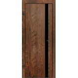 Межкомнатная дверь Uberture Тамбурат Лайт 4204 (орех шоколадный) кромка ABS черная стекло Lacobel черное 600х2000