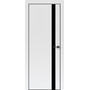 Межкомнатная дверь Uberture Тамбурат Лайт 4204 (аляска суперматовая) кромка ABS черная стекло Lacobel черное 600х2000