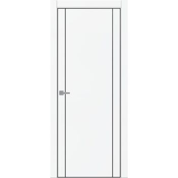 Межкомнатная дверь Тамбурат 4103 (аляска суперматовая) кромка черная