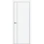 Межкомнатная дверь Убертюре Тамбурат 4104 (аляска суперматовая) кромка металлическая стекло белая лакобель 600х2000