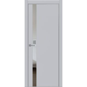 Межкомнатная дверь Тамбурат 4104 (манхеттен) кромка металлическая стекло зеркало серое