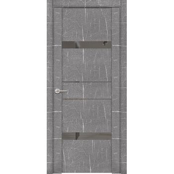 Межкомнатная дверь UniLine Mramor 30036/1 Marable Soft Touch (Торос Серый) остекленная