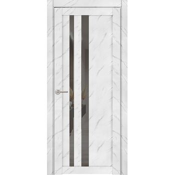 Межкомнатная дверь UniLine Mramor 30008/1 Marable Soft Touch (Монте Белый) остекленная