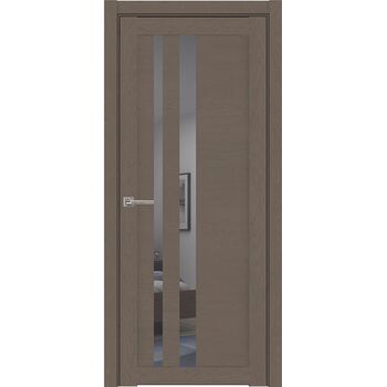 Межкомнатная дверь UniLine 30008 SoftTouch (Тортора Soft touch) остекленная серое зеркало