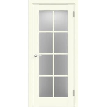 Межкомнатная дверь ALTO 13 (молочный эмалит) со стеклом мателюкс