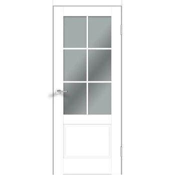 Межкомнатная дверь ALTO 12 2V (Эмалит белый) со стеклом мателюкс