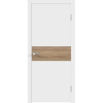 Межкомнатная дверь Galant DUO 3 (Эмалит белый) глухая, вставка дуб европейский