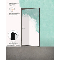Межкомнатная дверь Velldoris INVISIBLE ОПТИМ обратного открывания (под покраску) кромка черная алюминиевая с 3х сторон