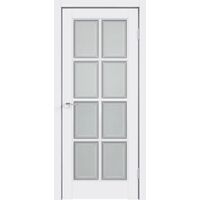 Межкомнатная дверь эмаль SCANDI 4V RAL 9003 белый со стеклом английская решетка