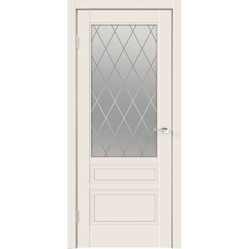 Межкомнатная дверь SCANDI 3V (Слоновая кость) со стеклом ромб мателюкс