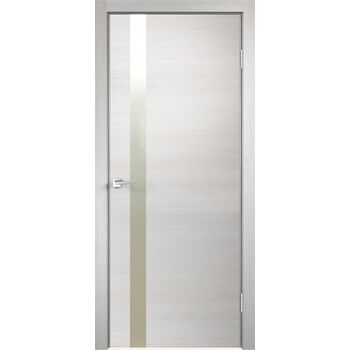 Межкомнатная дверь TECHNO Z1 (Дуб белый поперечный) с зеркалом матированным