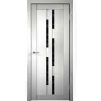 Межкомнатная дверь UNICA 7 (3D Flex Белый) со стеклом лакобель чёрное