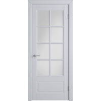 Межкомнатная дверь Гланта Ett (Светло-серая эмаль) стекло белое
