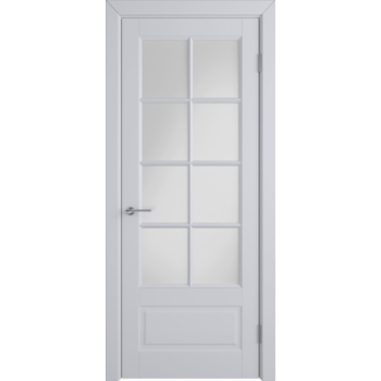 Межкомнатная дверь Гланта Ett (Светло-серая эмаль) стекло белое