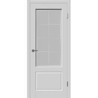 Межкомнатная дверь Шеффилд (Светло-серая эмаль) стекло белое