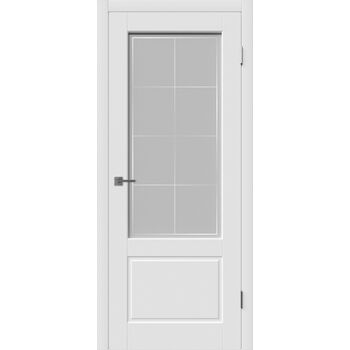 Межкомнатная дверь Шеффилд (Белая эмаль) стекло белое
