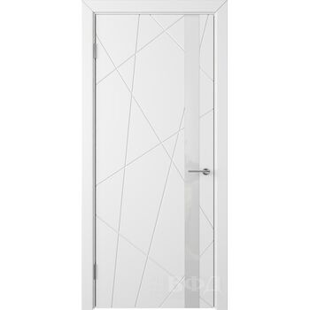 Межкомнатная дверь Флитта (Белая эмаль) стекло белое