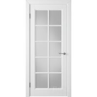 Межкомнатная дверь Гланта (Белая эмаль) стекло белое