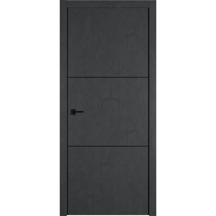 Межкомнатная дверь Urban 2 (Jet Loft) алюминиевая кромка и молдинг черного цвета