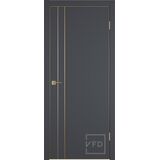 Межкомнатная дверь Urban 2V Emalex Onyx 4х GE Gold mould с врезкой под защелку и петли AGB 800х2000