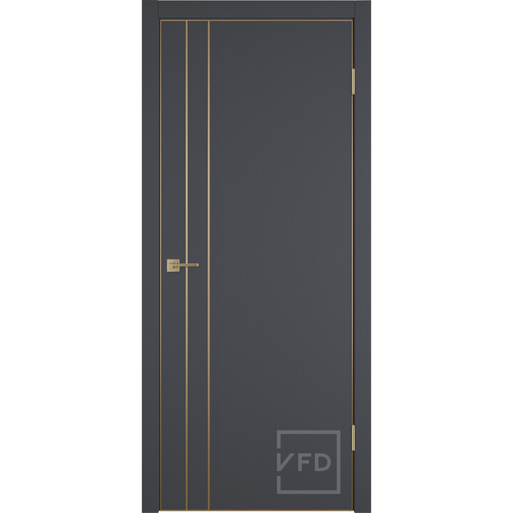 Межкомнатная дверь Urban 2V Emalex Onyx 4х GE Gold mould с врезкой под защелку и петли AGB 800х2000
