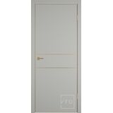 Межкомнатная дверь Urban 2H Emalex Taupe 4х GE Gold mould с врезкой под защелку и петли AGB 800х2000