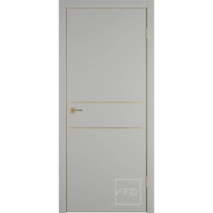 Межкомнатная дверь Urban 2H Emalex Taupe 4х GE Gold mould с врезкой под защелку и петли AGB 800х2000