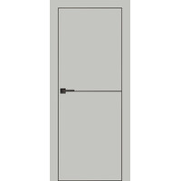 Межкомнатная дверь Urban 1 Emalex Taupe алюминиевая кромка и молдинг черного цвета с врезкой под защелку и петли AGB
