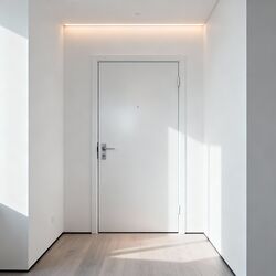 Белые входные металлические двери